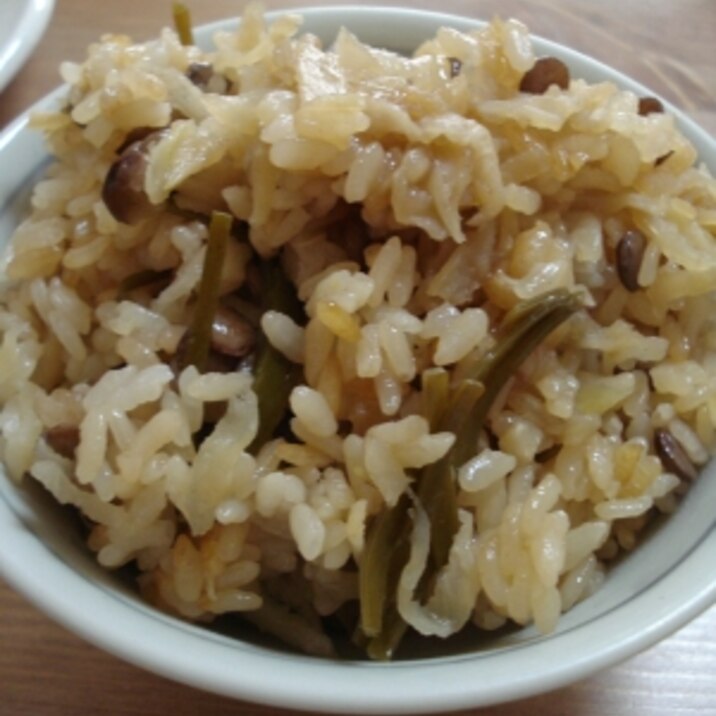 切干大根とレンズ豆の炊き込みご飯